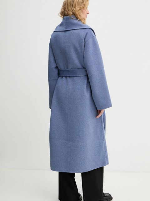 Calvin Klein płaszcz z dodatkiem wełny kolor fioletowy LV044E537G