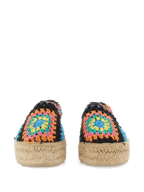 Manebi multicolour crochet espadrilles - Black