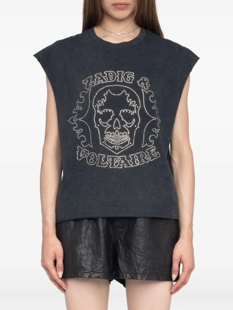 Zadig&Voltaire skull strass top - Grey