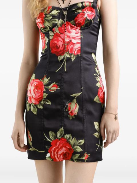 Dolce & Gabbana floral mini dress - Black
