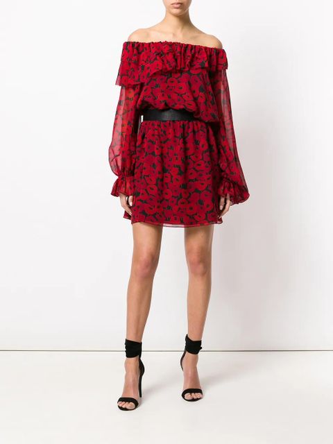 Saint Laurent poppy print dress - Red - zdjęcie produktu nr 2