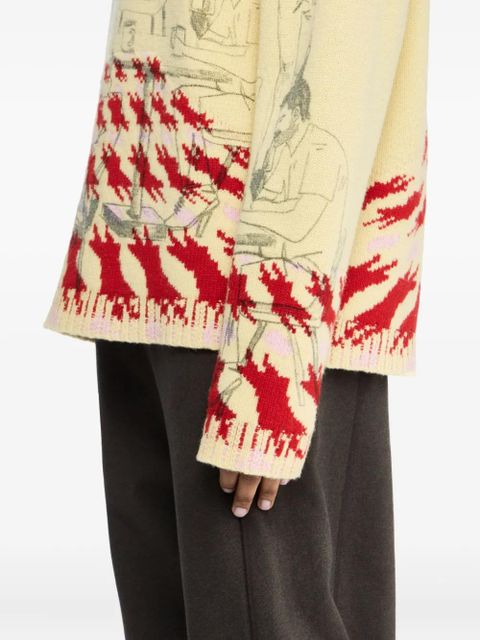 JW Anderson patterned-intarsia jumper - Yellow - zdjęcie produktu nr 2