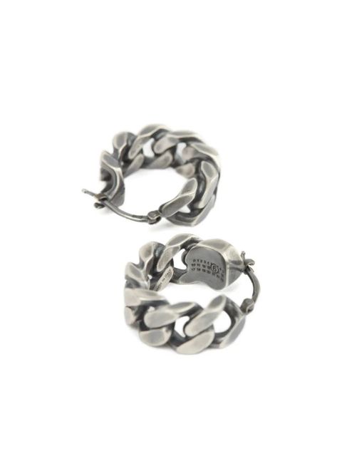 MM6 Maison Margiela chain-link hoop earrings - Silver - zdjęcie produktu nr 2