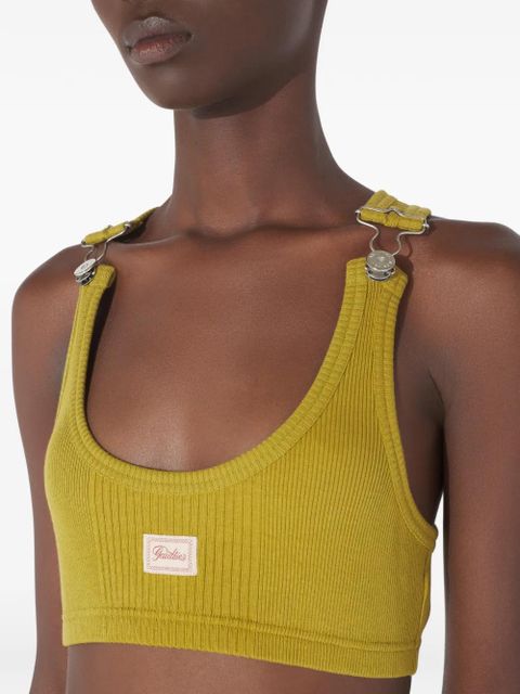 Jean Paul Gaultier ribbed patch bra - Yellow