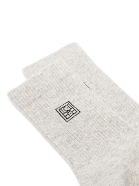TOTEME monogram-embroidered socks (pack of two) - Grey - zdjęcie produktu nr 2