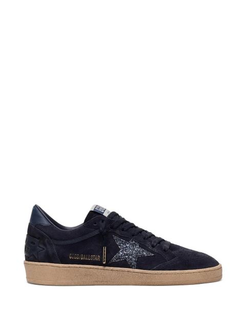 Golden Goose Ball Star in dark blue suede with dark blue glitter star sneakers - zdjęcie produktu nr 1