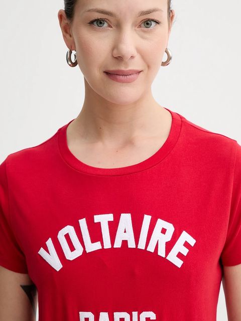 ZADIG&VOLTAIRE t-shirt bawełniany damski kolor czerwony JWTS02837
