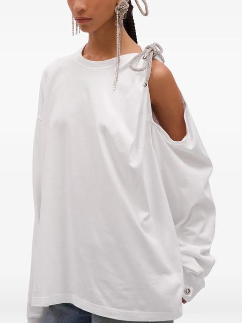 AREA crystal-knot cut-out T-shirt - White - zdjęcie produktu nr 2