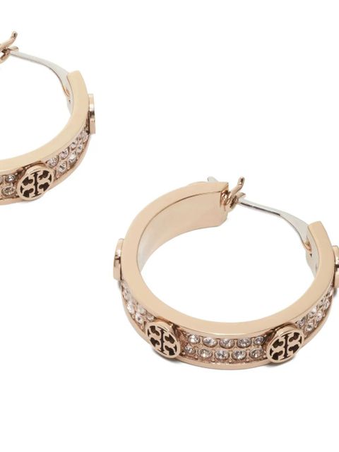 Tory Burch pavé hoop earrings - Gold