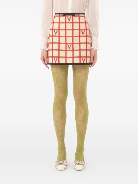 Valentino Garavani grid-patterned mini skirt - Neutrals - zdjęcie produktu nr 2