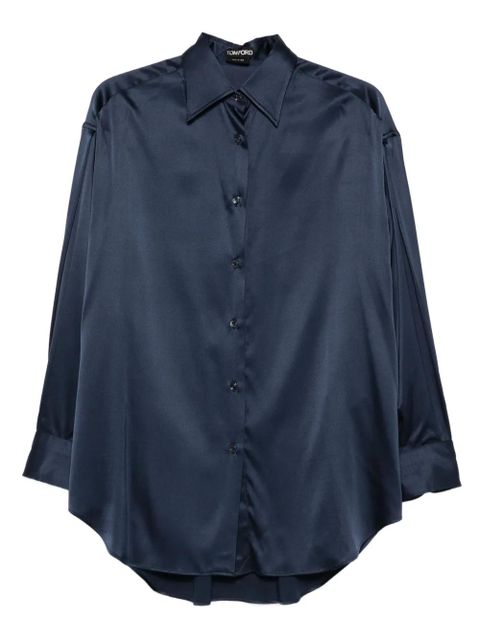 TOM FORD silk-blend shirt - Blue - zdjęcie produktu nr 1