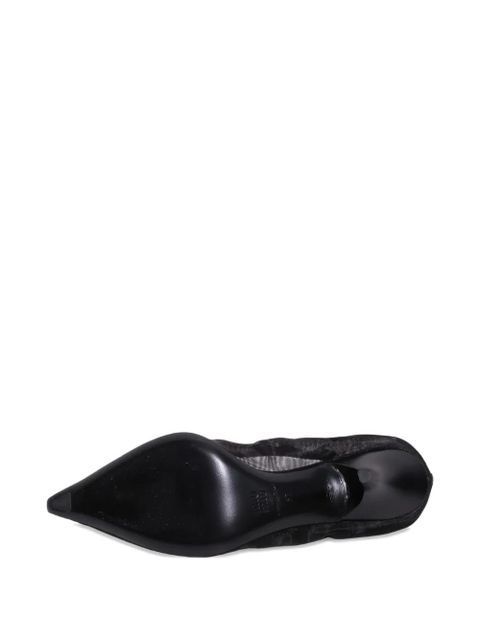 Miu Miu sheer-mesh pointed-toe pumps - Black