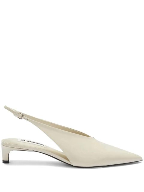 Jil Sander pointed-toe leather slingback pumps - Neutrals - zdjęcie produktu nr 1