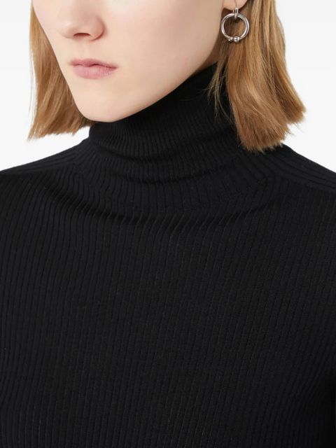 Sportmax ribbed turtleneck top - Black