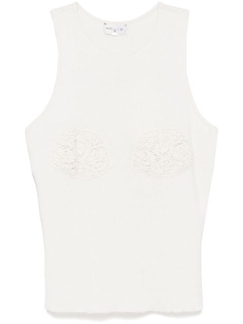 Magda Butrym crochet-detailed top - Neutrals - zdjęcie produktu nr 1