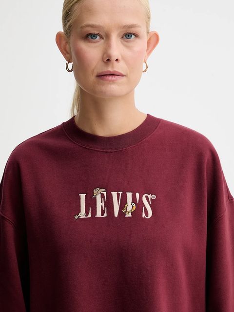 Levi's bluza damska kolor bordowy z aplikacją 003RE