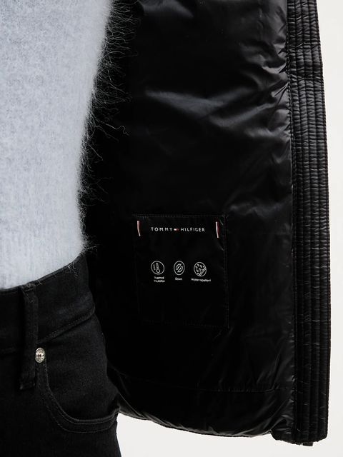 Tommy Hilfiger kurtka puchowa kolor czarny przejściowa WW0WW47354