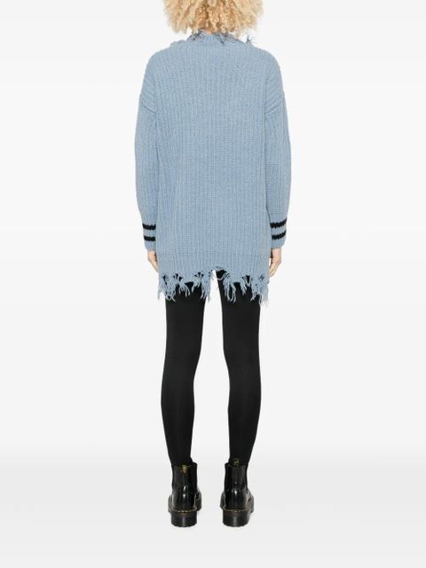 PINKO frayed striped sweat - Blue