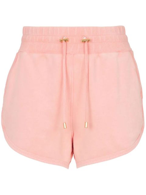 Balmain embroidered-logo cotton shorts - Pink - zdjęcie produktu nr 1