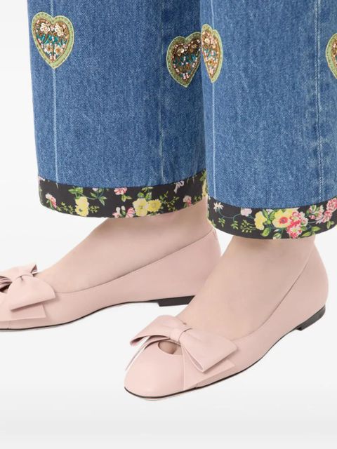 Valentino Garavani Bowow leather ballet flats - Pink