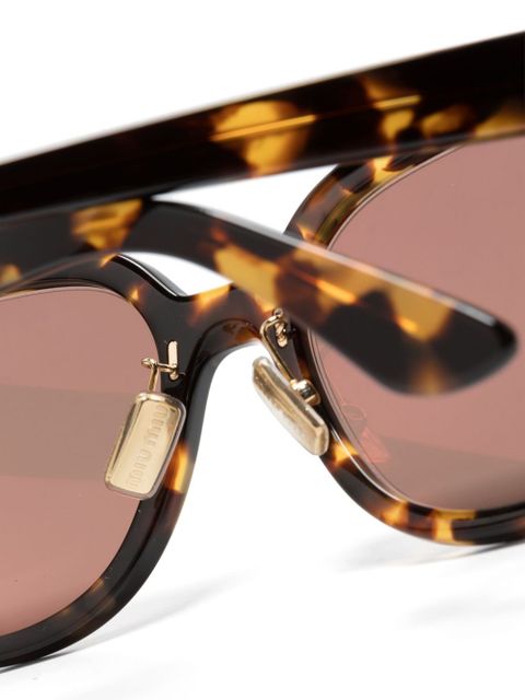 Miu Miu Eyewear logo-lettering square-frame sunglasses - Brown - zdjęcie produktu nr 2