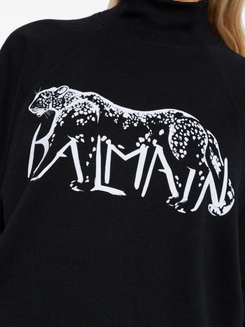 Balmain graphic-print turtleneck sweater - Black - zdjęcie produktu nr 2