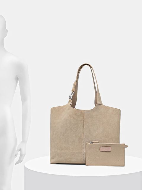 Coccinelle torebka zamszowa kolor beżowy E1.THE.11.01.01