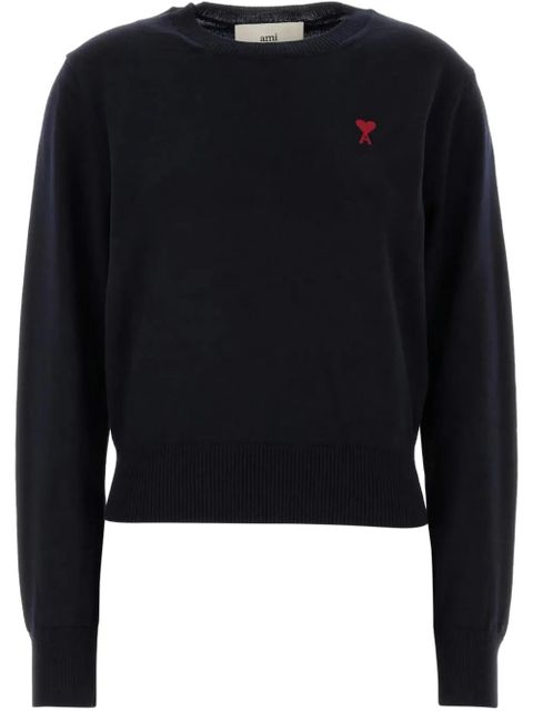 AMI Paris crew-neck merino wool jumper - Blue