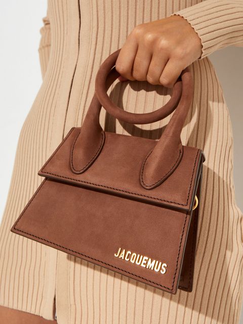 JACQUEMUS - Brązowa torebka Le Chiquito Noeud