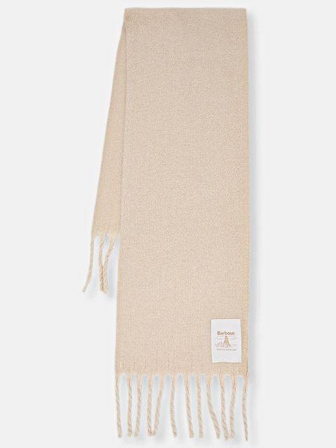 Barbour szalik damski kolor beżowy gładki LSC0458 - zdjęcie produktu nr 1