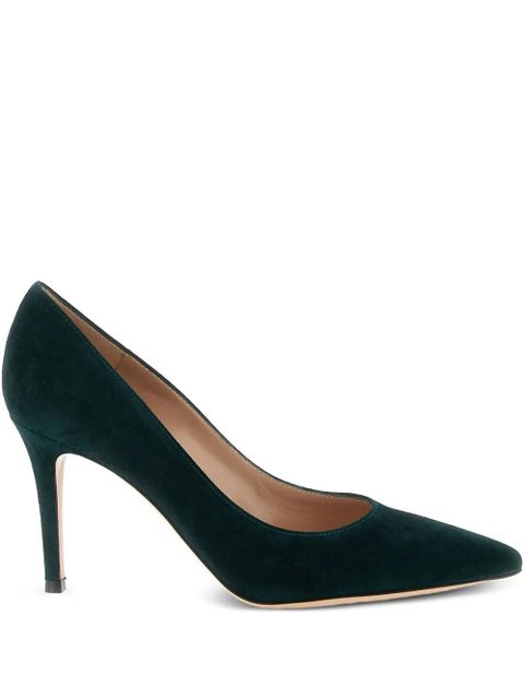 Gianvito Rossi 85mm Texas suede pointed pumps - Green - zdjęcie produktu nr 1