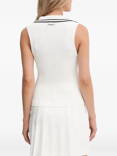 PINKO ribbed collared top - White - zdjęcie produktu nr 2
