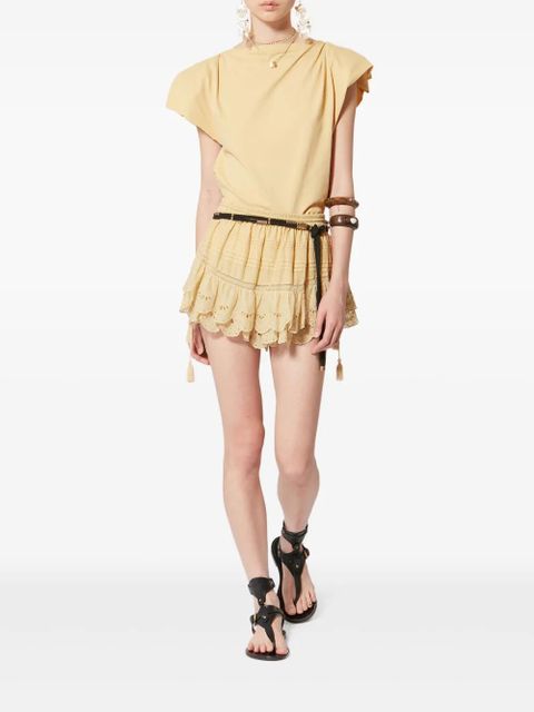 ISABEL MARANT Sebani draped asymmetric tee T-shirt - Yellow