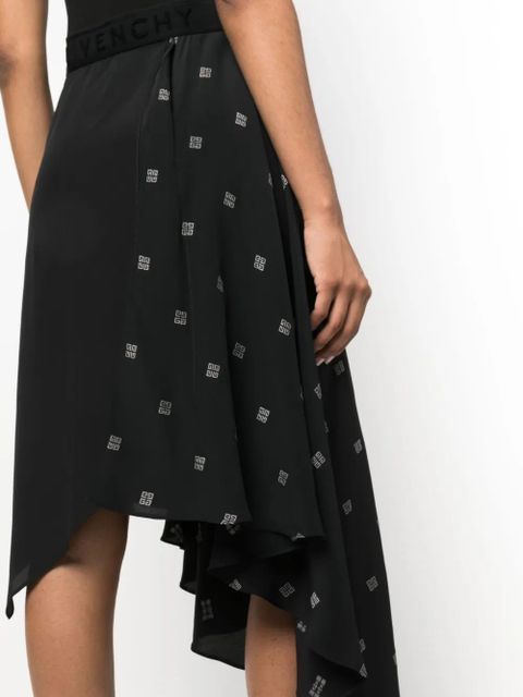 Givenchy 4G-motif asymmetric-hem dress - Black