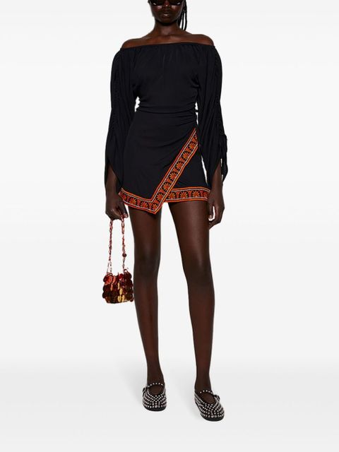 Rabanne contrast trimming off-the-shoulder minidress - Black - zdjęcie produktu nr 2