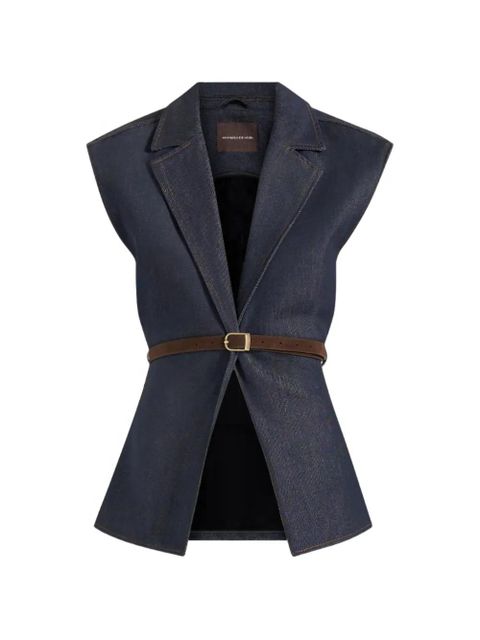 Manière De Voir Linda wide-shoulder belted waistcoat - Blue - zdjęcie produktu nr 1