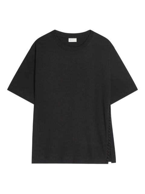 DRIES VAN NOTEN crew-neck button-embellishment T-shirt - Black - zdjęcie produktu nr 1