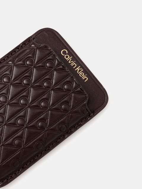 Calvin Klein etui na karty skórzane kolor bordowy LV04F1100G - zdjęcie produktu nr 2