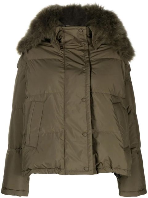 Yves Salomon hooded puffer jacket - Green - zdjęcie produktu nr 1