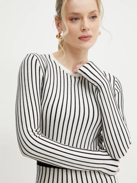 Fracomina sukienka z domieszką kaszmiru kolor biały maxi rozkloszowana FS25SD5002K501N8