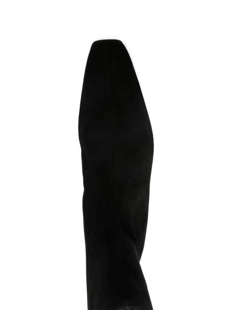 TOTEME zipped suede pointed-toe boots - Black