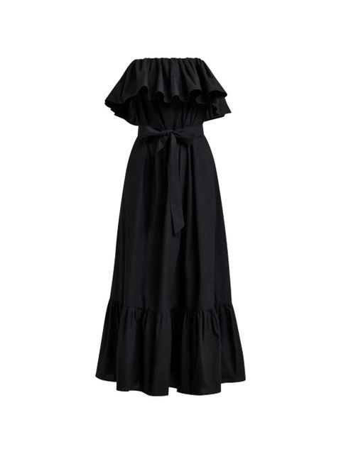 Essentiel Antwerp ruffled belted maxi dress - Black - zdjęcie produktu nr 1