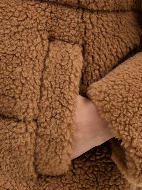 Weekend Max Mara kurtka z domieszką wełny ALFREDO kolor brązowy zimowa oversize 2525486062600