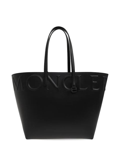 Moncler small Very embossed-logo tote bag - Black - zdjęcie produktu nr 1