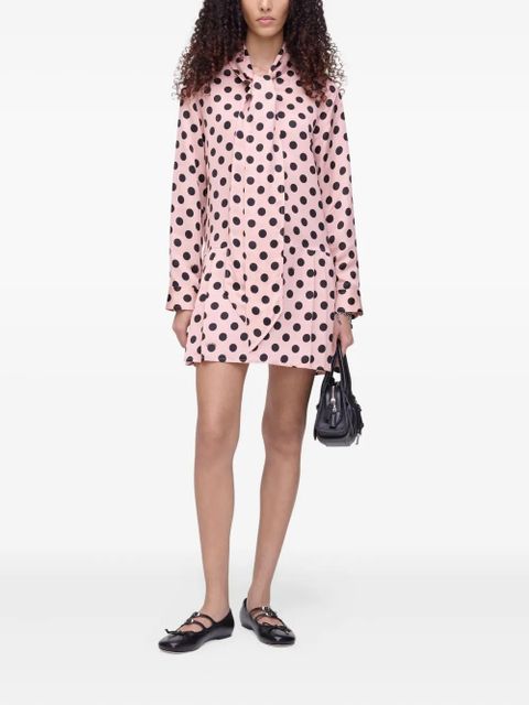 Marc Jacobs polka-dot pattern pleated mini dress - Pink