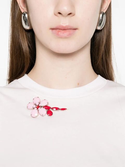 Simone Rocha puff-sleeve flower T-shirt - Pink