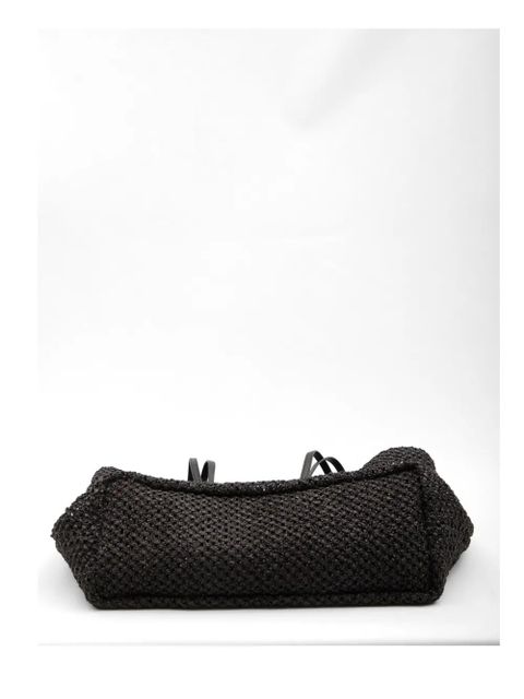 The Row crochet barn tote bag - Black