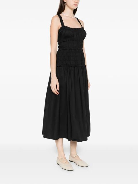 DÔEN shirred scoop-neck dress - Black