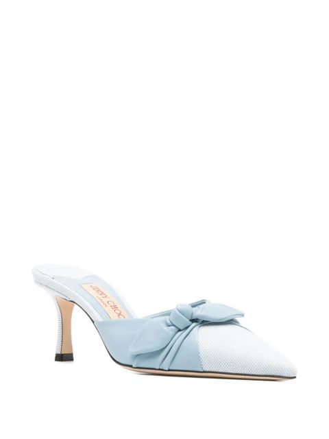 Jimmy Choo knot-detail pointed-toe mules - Blue - zdjęcie produktu nr 2