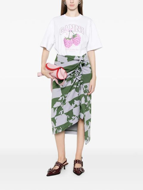 GANNI raspberry graphic T-shirt - White - zdjęcie produktu nr 2